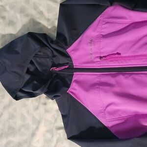 Columbia Hot Pink & Navy Blue Windbreaker, Women's Medium